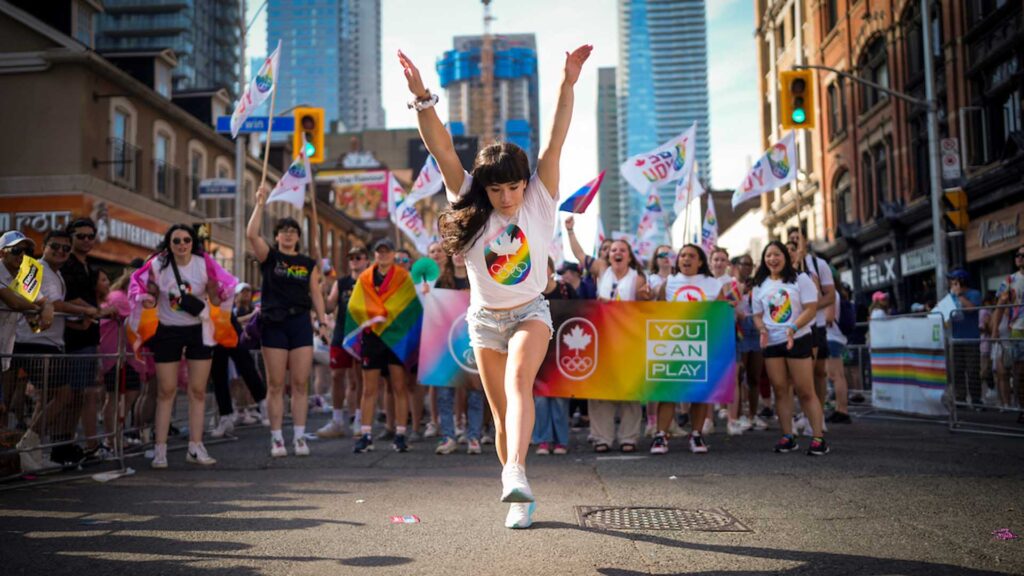 Canadian Olympic Committee Pride Parade in Toronto, June 25, 2023. Photo By Mark Blinch