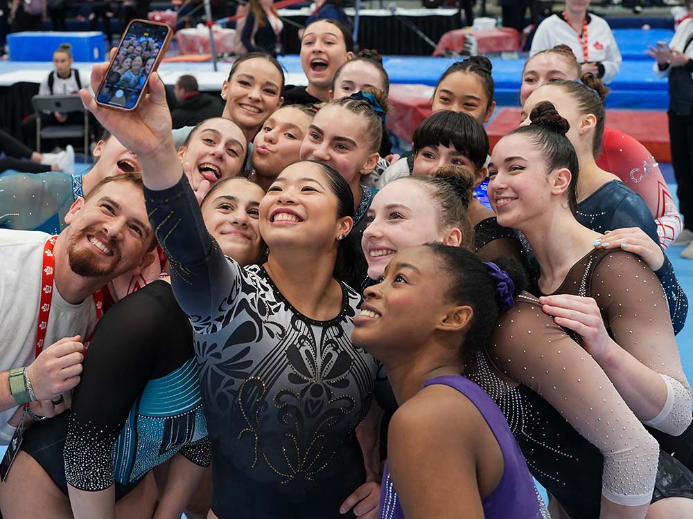 WAG Senior Team at Elite Canada 2024 at Langley Events Centre in Langley, BC on February 20, 2024. (Photo by Zhengmu Wang)