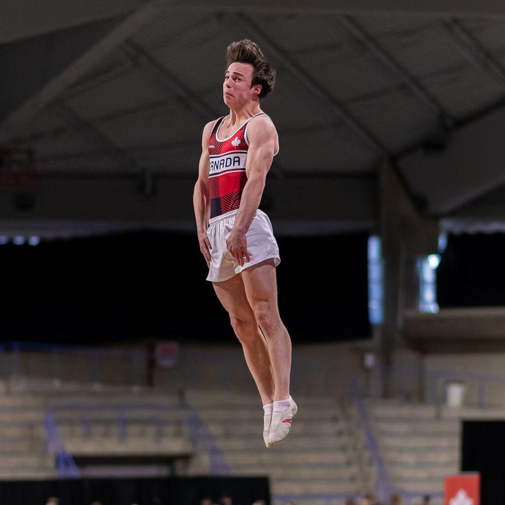 Headshot of Canadian gymnast Owen Harbo