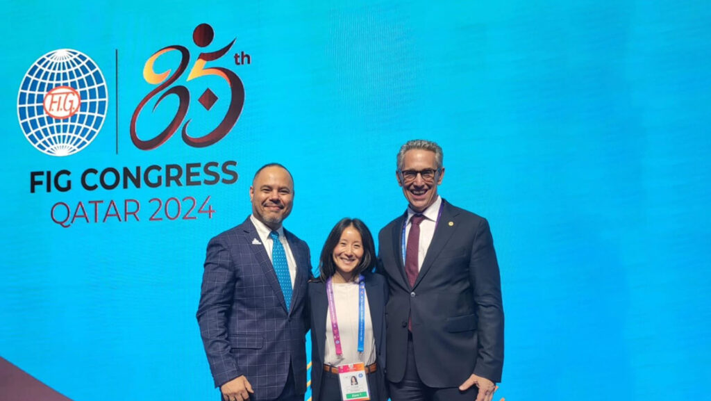 Jeff Thomas accompanied by 2 other members at the 85th FIG Congress
